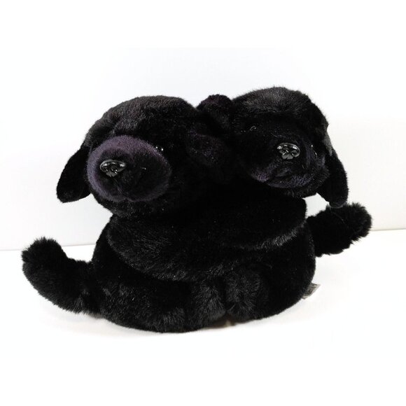Fiesta Best Friends Fur-ever Plush Black Labrador Puppies 8"  Dogs - Picture 1 of 5